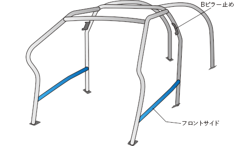 OKUYAMA DASH ROLL CAGE STEEL 8P  For TOYOTA VITZ NCP131 727-051-0