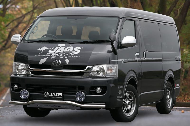 JAOS FRONT SKID BAR POLISH BLACK WIDE TYPE 1-2 FOR TOYOTA HIACE 200 B150202B