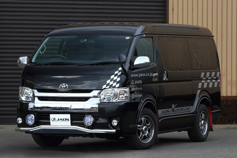 JAOS FRONT SKID BAR POLISH BLACK WIDE TYPE 3 ~ FOR TOYOTA HIACE 200 B150204B