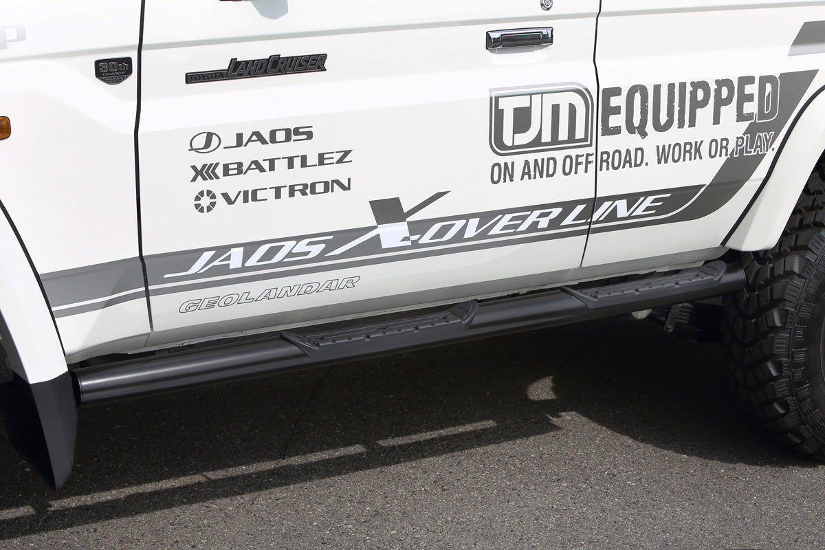 JAOS SIDE STEP BLACK BUN (GRJ76, HZJ76) 99 FOR TOYOTA LAND CRUISER