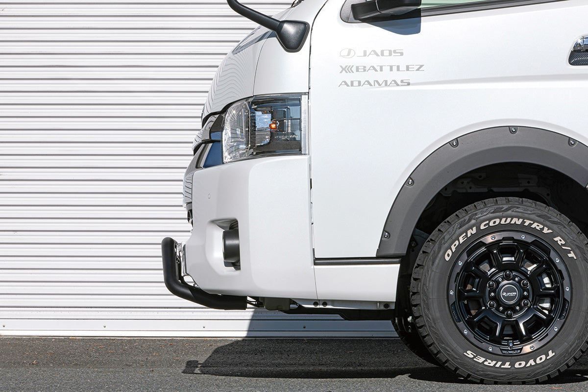 JAOS FRONT BUSH BAR WIDE TYPE 3 FOR TOYOTA HIACE 200 B180204BK