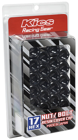 KYO-EI KICS RESIN COVER CAP FOR 17HEX NUT & BOLT REFILL BLACK ZCRC17K