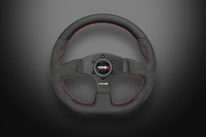 MINE'S D-S LEATHER ALCANTARA RED STITCHING STEERING WHEEL MINES-00004
