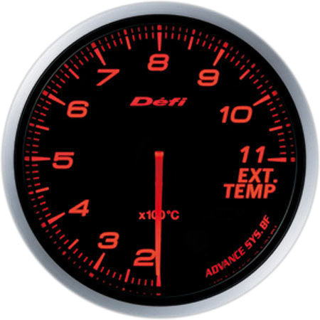 Defi Gauge Meter Advance BF Exhaust Temperature Meter (200 to 1100 degrees C) 60mm Red  DF10602