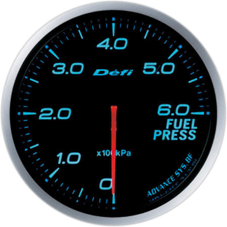 Defi Gauge Meter Advance BF Fuel Pressure Meter (0kPa to 600kPa) 60mm Blue  DF10303