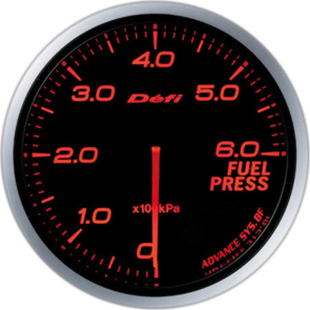 Defi Gauge Meter Advance BF Fuel Pressure Meter (0kPa to 600kPa) 60mm Red  DF10302