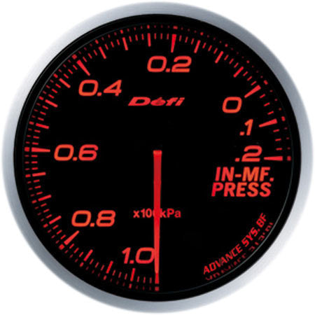 Defi Gauge Meter Advance BF Intake Manifold Pressure Meter (-100kPa to +20kPa) 60mm Red  DF10102