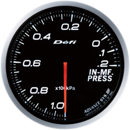 Defi Gauge Meter Advance BF Intake Manifold Pressure Meter (-100kPa to +20kPa) 60mm White  DF10101