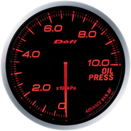 Defi Gauge Meter Advance BF Oil Pressure Meter (0kPa to 1000kPa) 60mm Red  DF10202