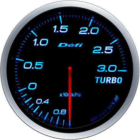 Defi Gauge Meter Advance BF Turbo Boost Meter (-100kPa to +300kPa) 60mm Blue  DF14703