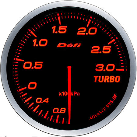 Defi Gauge Meter Advance BF Turbo Boost Meter (-100kPa to +300kPa) 60mm Red  DF14702