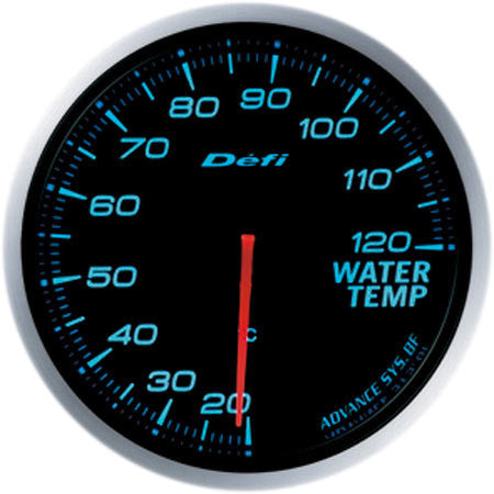 Defi Gauge Meter Advance BF Water Temperature Meter (20 to 120 degrees C) 60mm Blue  DF10503