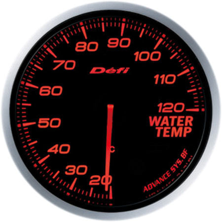 Defi Gauge Meter Advance BF Water Temperature Meter (20 to 120 degrees C) 60mm Red  DF10502