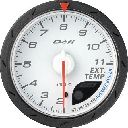 Defi Gauge Meter Advance CR Exhaust Temperature Meter (200 to 1100 degrees C)  60mm White  DF09301