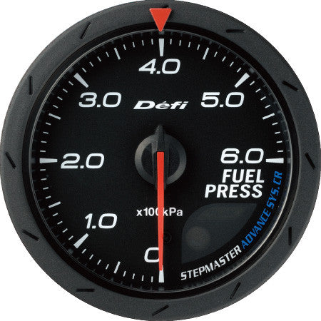 Defi Gauge Meter Advance CR Fuel Pressure Meter (0kPa to 600kPa)  60mm Black  DF09002