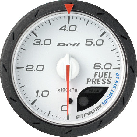 Defi Gauge Meter Advance CR Fuel Pressure Meter (0kPa to 600kPa)  60mm White  DF09001