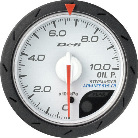 Defi Gauge Meter Advance CR Oil Pressure Meter (0kPa to 1000kPa)  52mm White  DF08101