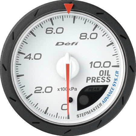 Defi Gauge Meter Advance CR Oil Pressure Meter (0kPa to 1000kPa)  60mm White  DF08901