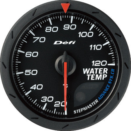 Defi Gauge Meter Advance CR Water Temperature Meter (20 to 120 degrees C)  60mm Black  DF09202