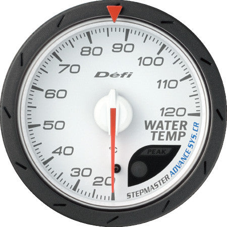 Defi Gauge Meter Advance CR Water Temperature Meter (20 to 120 degrees C)  60mm White  DF09201