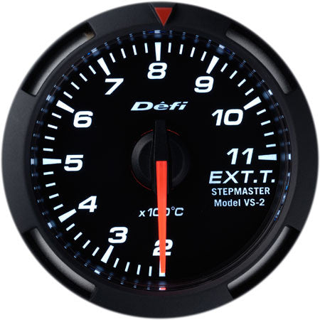 Defi Racer Gauge Exhaust Temperature Meter (200 to 1100 degrees C) 52mm White  DF06806