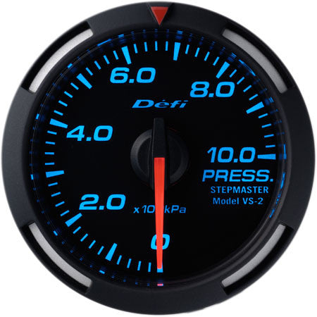 Defi Racer Gauge Pressure Meter (Oil/Fuel Pressure) (0kPa to 1000kPa) 52mm Blue  DF06604