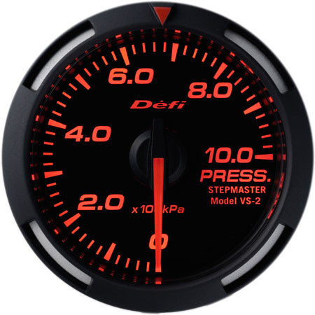 Defi Racer Gauge Pressure Meter (Oil/Fuel Pressure) (0kPa to 1000kPa) 52mm Red  DF06605