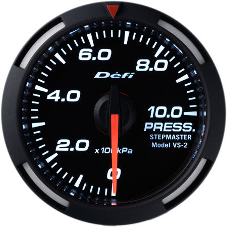 Defi Racer Gauge Pressure Meter (Oil/Fuel Pressure) (0kPa to 1000kPa) 52mm White  DF06606