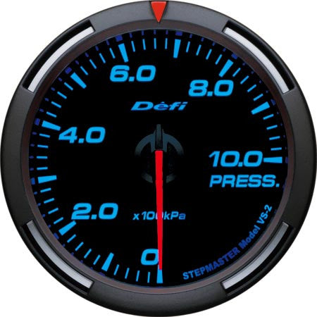 Defi Racer Gauge Pressure Meter (Oil/Fuel Pressure) (0kPa to 1000kPa) 60mm Blue  DF11604