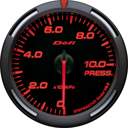 Defi Racer Gauge Pressure Meter (Oil/Fuel Pressure) (0kPa to 1000kPa) 60mm Red  DF11605