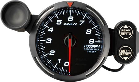 Defi Racer Gauge Tachometer (0 to 9000RPM) 80mm White  DF12003
