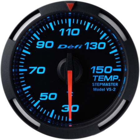 Defi Racer Gauge Temperature Meter (Oil/Water Temperature) (30 to 150 degrees C) 52mm Blue  DF06704