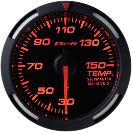 Defi Racer Gauge Temperature Meter (Oil/Water Temperature) (30 to 150 degrees C) 52mm Red  DF06705