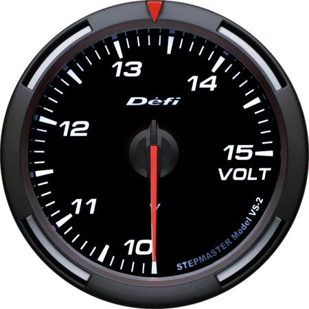 Defi Racer Gauge Voltage Meter (10 to 15V) 60mm White  DF11903