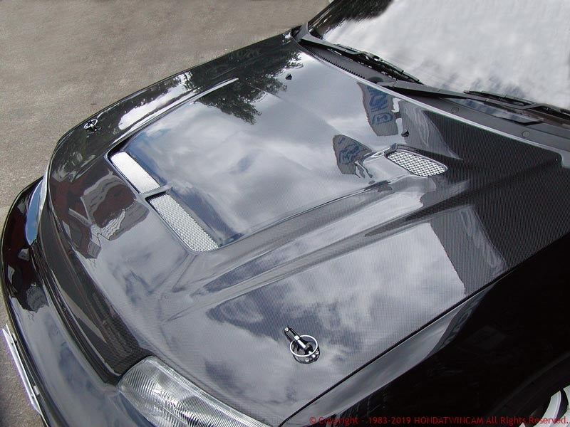 FEEL'S HONDA TWINCAM LIGHTWEIGHT BONNET AIR DUCT PLAIN CARBON FOR HONDA CR-X EF8 Feels-00458