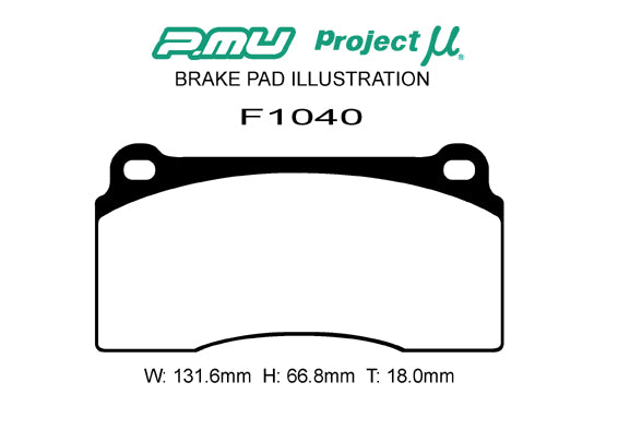 PROJECT MU BRAKE PADS TYPE PS FOR BREMBO FOR  F1040-TYPE-PS