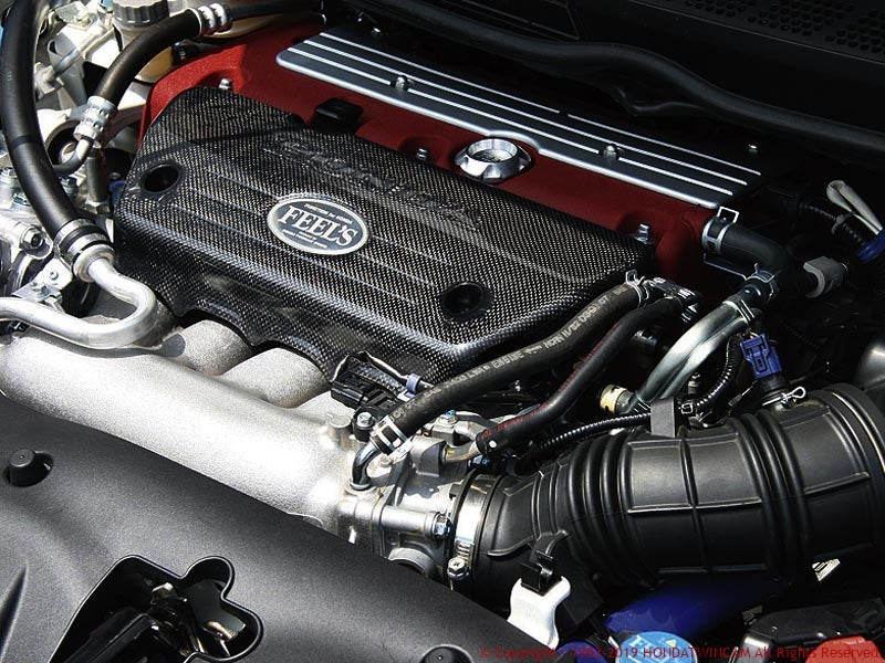 FEEL'S HONDA TWINCAM CARBON ENGINE COVER PLAIN CARBON FOR HONDA CIVIC FD2 TypeR Feels-00289