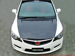 FEEL'S HONDA TWINCAM CUSTOM BONNET (NORMAL SHAPE) TWILL WEAVE CARBON FOR HONDA CIVIC FD2 TypeR Feels-00229