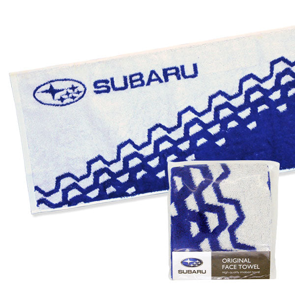 SUBARU IMABARI HEXAGON PATTERN FACE TOWEL (BLUE LOGO) BLUE LOGO For FHIZ19003401