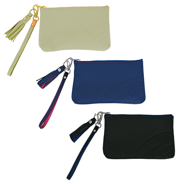 SUBARU GENUINE SEAT LEATHER COLLECTION ZIP POUCH NAVY FASHION GOODS   FHPL17008002