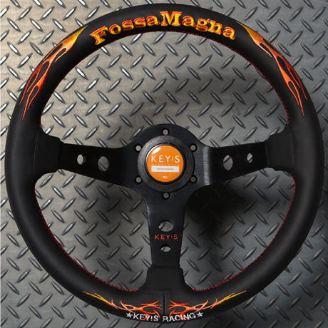 Key's Racing Fossa Magna Steering Wheel DEEP Smooth Leather 330mm   KeysRacing-FM-11