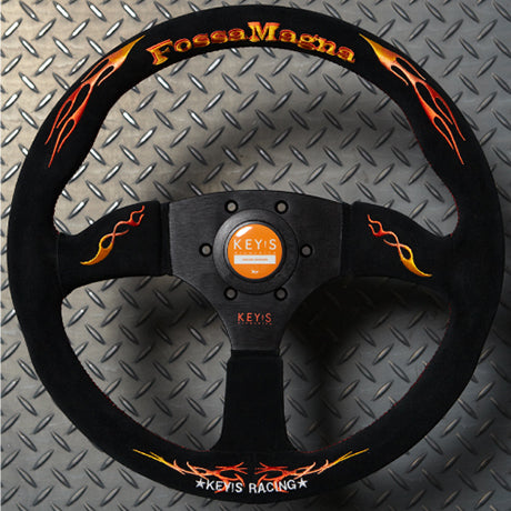 Key's Racing Fossa Magna Steering Wheel FLAT Smooth Leather 325mm  KeysRacing-FM-3