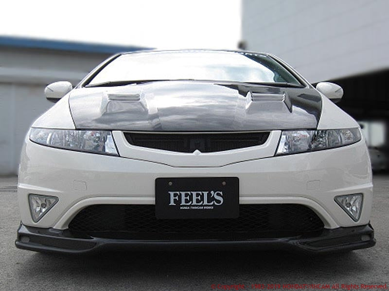 FEEL'S HONDA TWINCAM FRONT UNDER SPOILER TWILL WEAVE CARBON FOR HONDA CIVIC FN2 TYPE R EURO Feels-00351