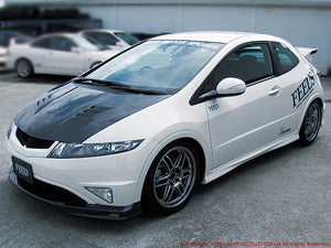 FEEL'S HONDA TWINCAM LIGHTWEIGHT BONNET (WITH AIR DUCT) PLAIN WEAVE CARBON FOR HONDA CIVIC FN2 TYPE R EURO Feels-00347