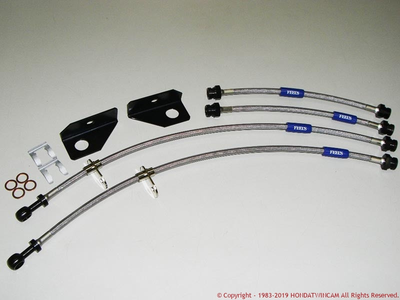 FEEL'S HONDA TWINCAM STAINLESS MESH BRAKE LINE FOR HONDA BEAT PP1 Feels-00726