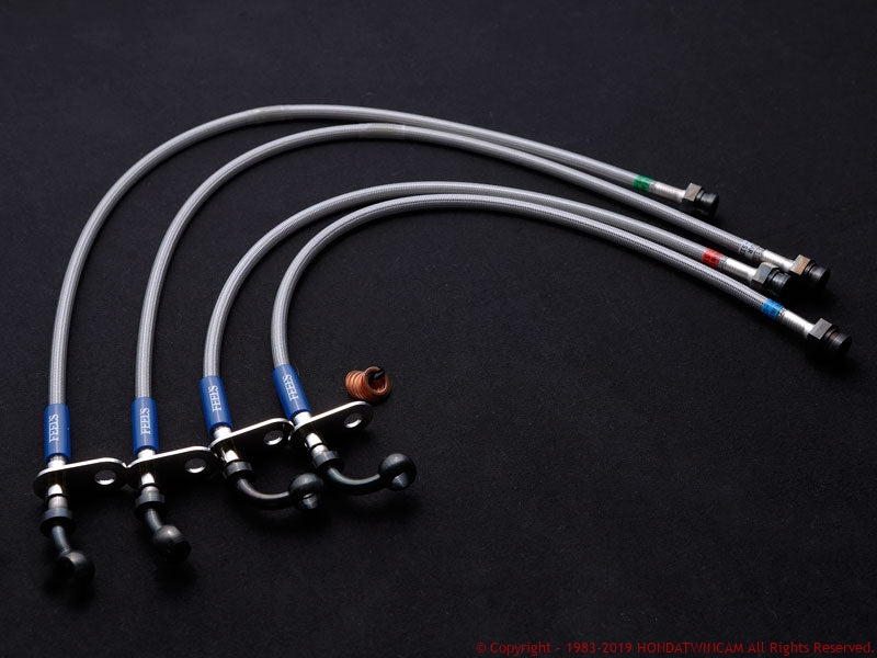 FEEL'S HONDA TWINCAM STAINLESS MESH BRAKE LINE FOR HONDA S660 JW5 Feels-00793