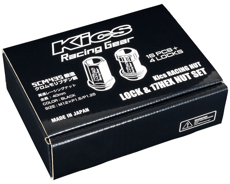 KYO-EI KICS RACING NUT LOCK & 17HEX NUT SET M12XP1.25 FOR  KRN3BK
