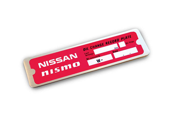 NISSAN NISMO OIL CHANGE PLATE RED  CAR ACCESSORIES GOODS   NOS1313