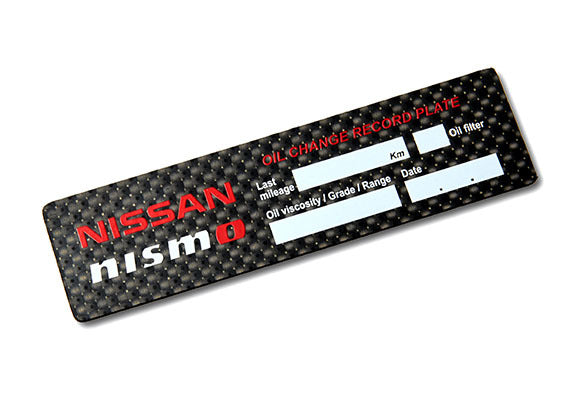 NISSAN PREMIUM CARBON OIL CHANGE PLATE  CAR ACCESSORIES GOODS   KWA5A60K00