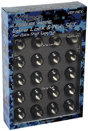 KYO-EI PARTS LOCK & NUT SET 20PCS REDEYURA RACING SHELL TYPE NUT M12xP1.5 LN11